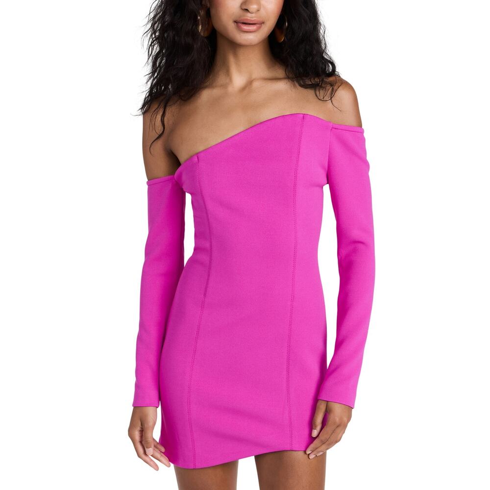 Misha Off Shoulder Pink Berry Baker Dress Size M NWT